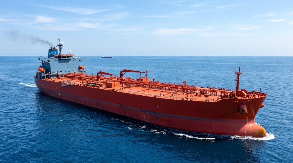 Product tanker vessel under way at sea